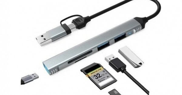 Comse CM77 Type C Usb 3.0 Çoklayıcı Sd Kart Okuyucu 5 Port Usb Hub