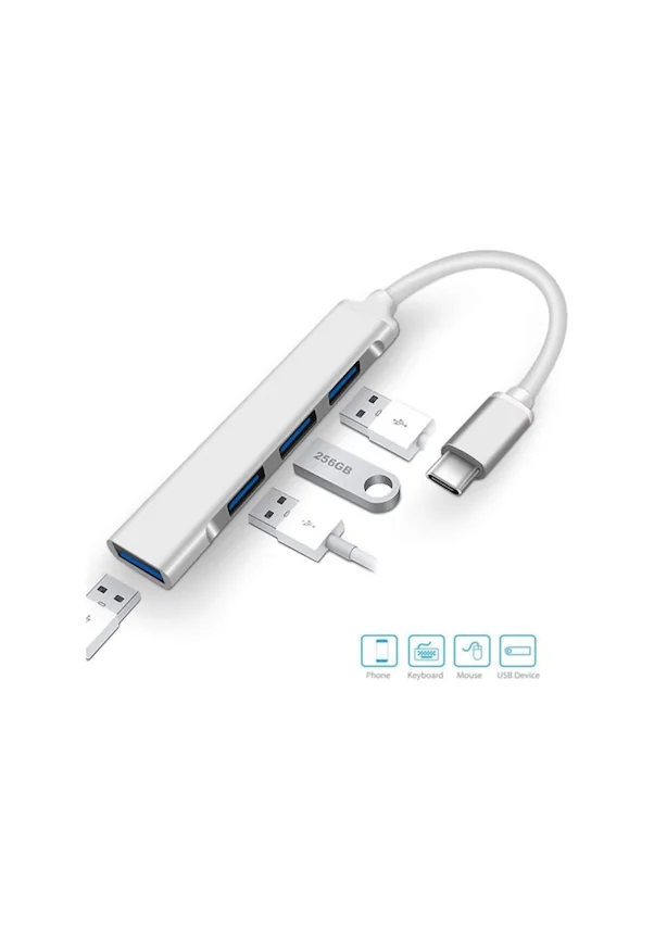 Macbook 4 Port Usb 3.0 Hub Çevirici Çoğaltıcı Type C Çoklayıcı 4 Macbook 4 Port Usb 3.0 Hub Çevirici Çoğaltıcı Type C Çoklayıcı 4