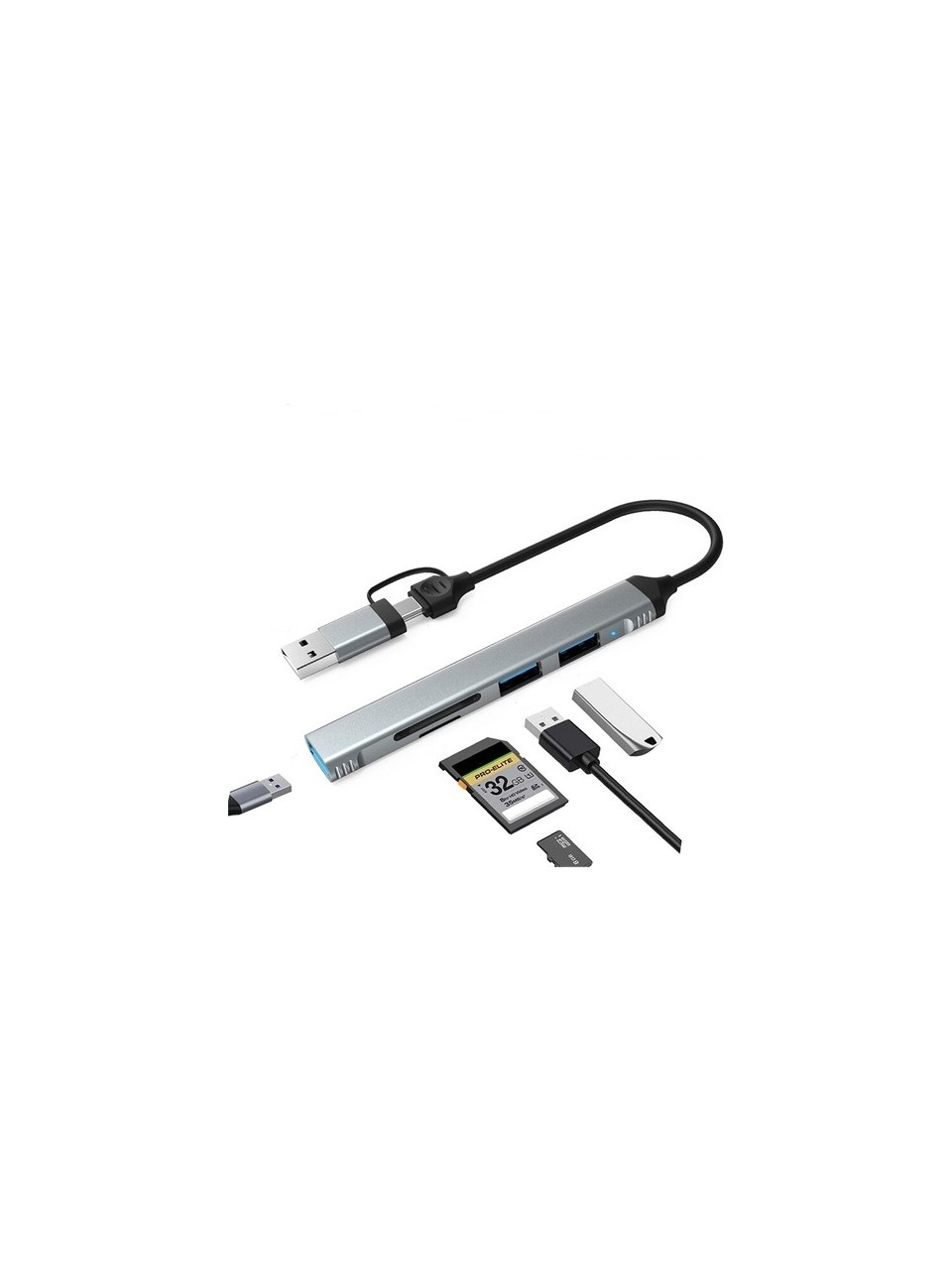 2 In 1 Type C USB 3.0 Çoklayıcı Sd Kart Okuyucu 3 Port USB Hub 2 In 1 Type C USB 3.0 Çoklayıcı Sd Kart Okuyucu 3 Port USB Hub