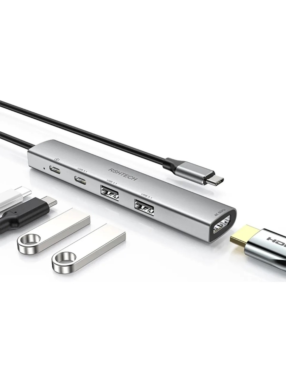 Macbook Ipad Uyumlu Alüminyum Type C 5 In 1 Hub Type C 4k@60 Hz Hdmı 5 Gbps Pd 100W Çevirici Macbook Ipad Uyumlu Alüminyum Type C 5 In 1 Hub Type C 4k@60 Hz Hdmı 5 Gbps Pd 100W Çevirici