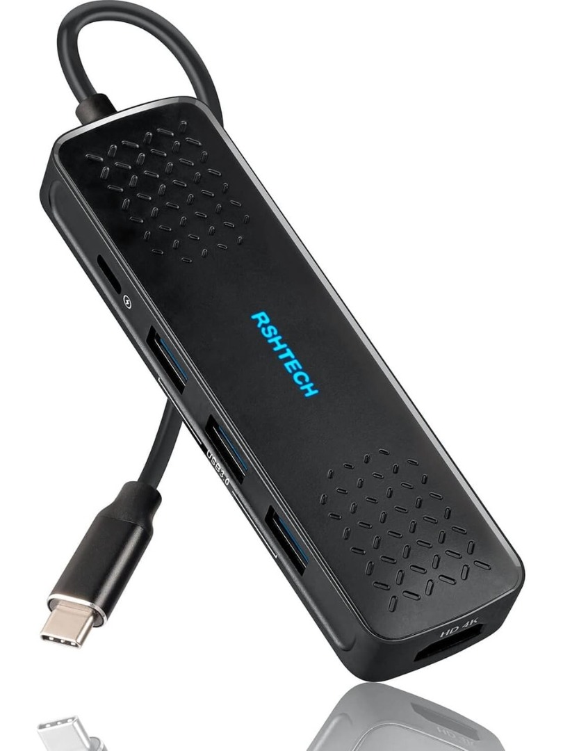RSHTECH Macbook 6 In 1 Type C Hub 4K Hdmı USB 3.0 Pd 100W 3.5mm Audıo Port