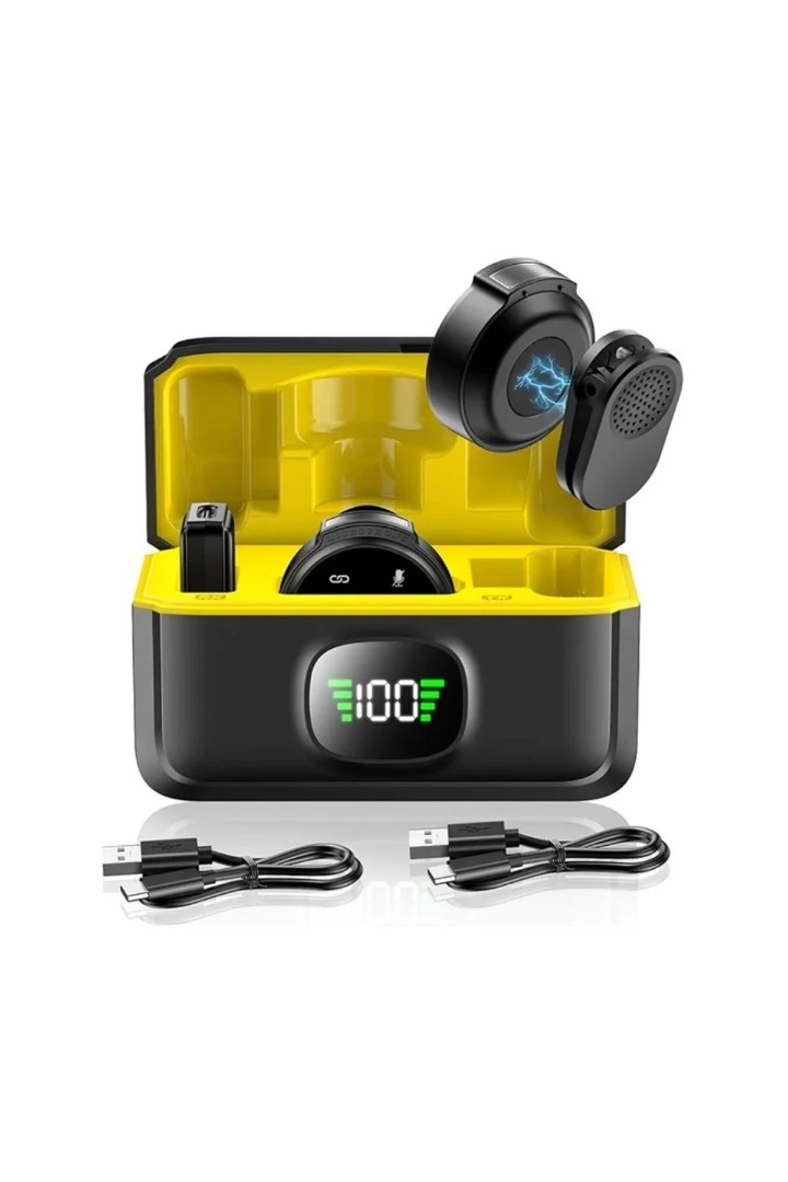 J6 Iphone Ve Android Uyumlu Mini Kablosuz Yaka Mikrofonu Göstergeli Led Şarj Kutulu Gürültü Azaltma