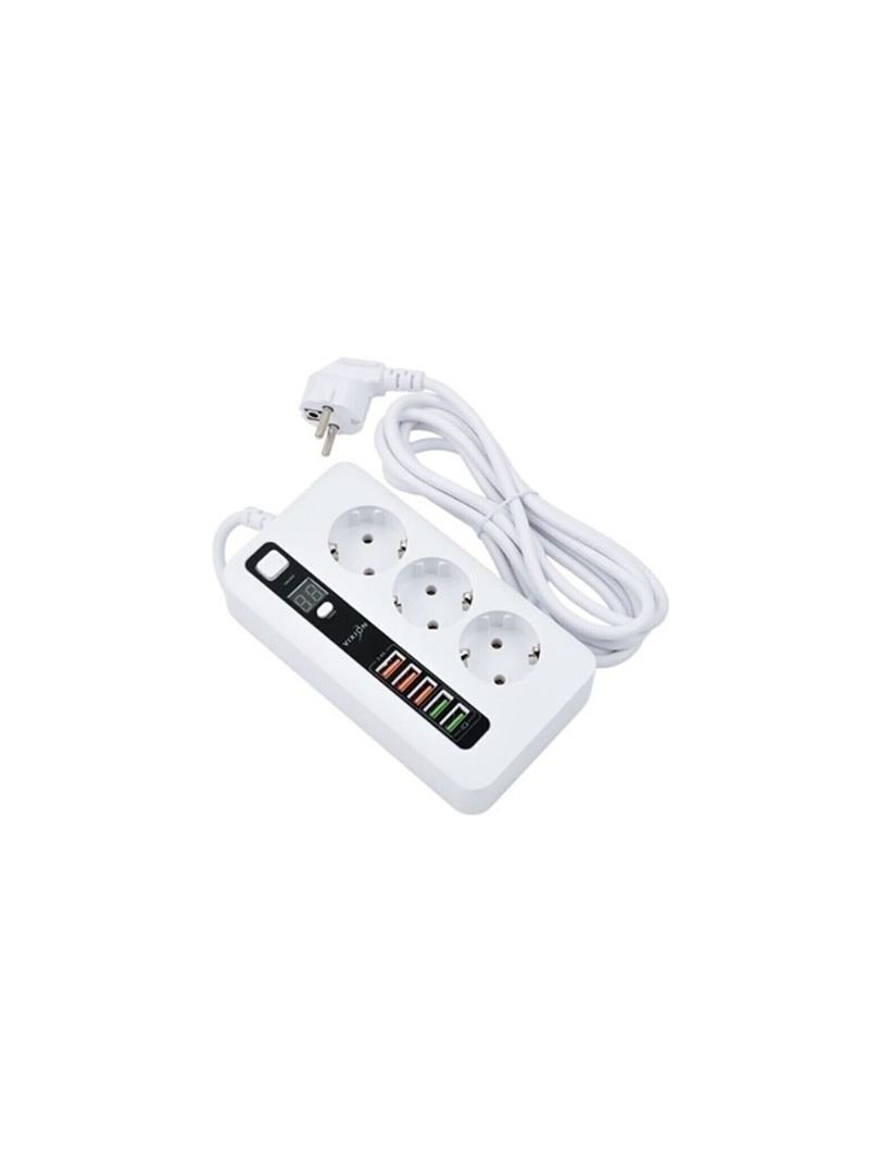 4.2a Usb'li Akıllı 3'lü Priz Zaman Ayarlı 5 Usbli 2 Metre Uzatma 4.2a Usb'li Akıllı 3'lü Priz Zaman Ayarlı 5 Usbli 2 Metre Uzatma