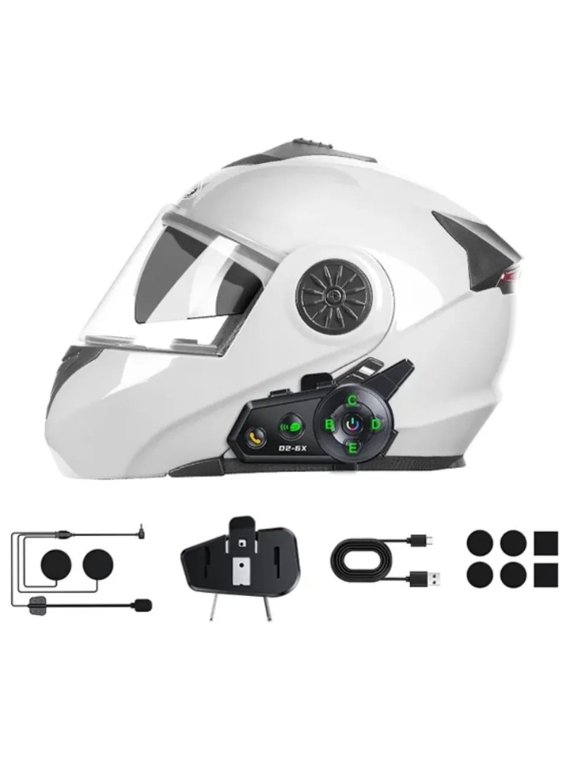 6 Kişilik Motosiklet Kask Bluetooth intercom Seti Su Geçirmez 1000m mesafeli Müzik Paylaşımlı
