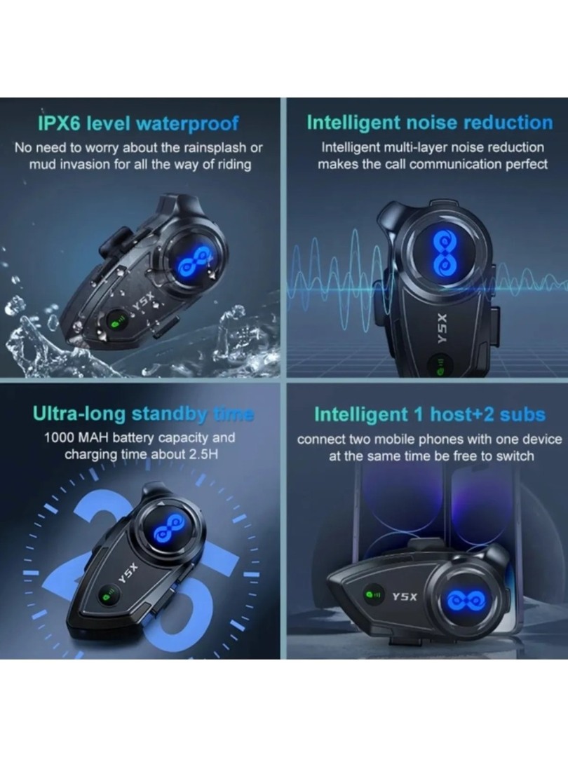 Y5X Motosiklet Kask Bluetooth Intercom Kulaklığı 4 Kişi Bağlantılı Kablosuz Kulaklık Y5X Motosiklet Kask Bluetooth Intercom Kulaklığı 4 Kişi Bağlantılı Kablosuz Kulaklık