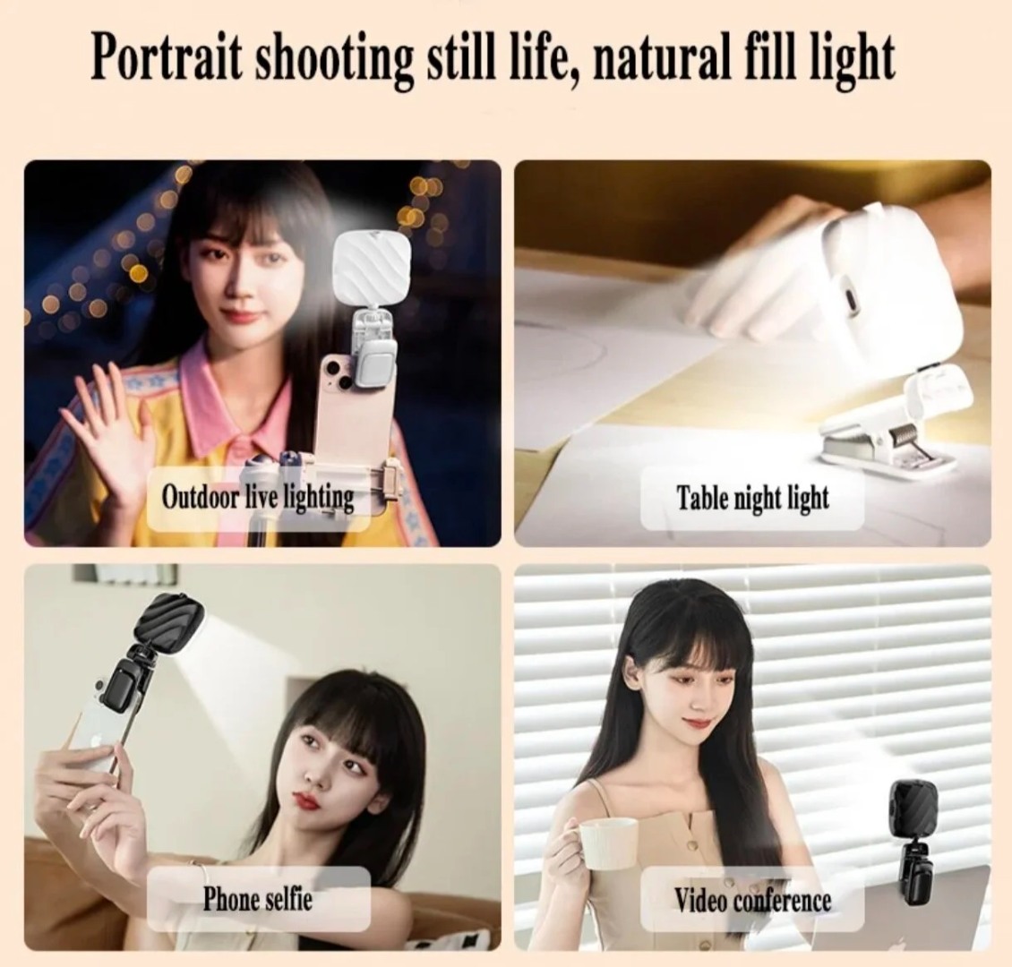 Selfie Işığı Şarjlı Çok Fonksiyonlu Mini Led Işık 3 Modlu Renk Ayarlı Telefon Tripod Uyumlu