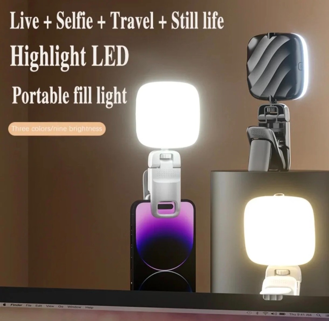 Selfie Işığı Şarjlı Çok Fonksiyonlu Mini Led Işık 3 Modlu Renk Ayarlı Telefon Tripod Uyumlu