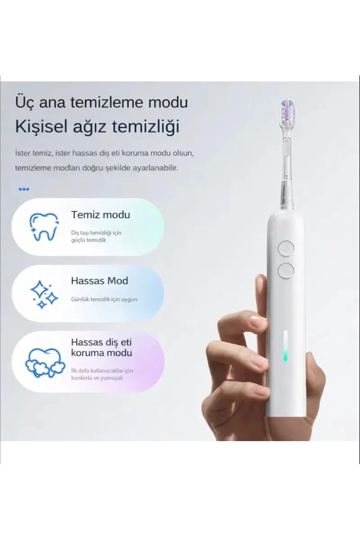 Şarjlı Oravix Elektrikli Diş Fırçası, 39.000 Titreşim, Çoklu Mod, 3 Başlıklı IPX7 Su Geçirmez Şarjlı Oravix Elektrikli Diş Fırçası, 39.000 Titreşim, Çoklu Mod, 3 Başlıklı IPX7 Su Geçirmez