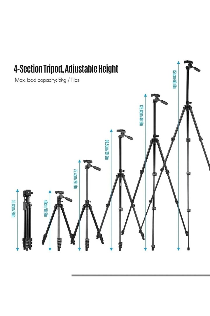 T02 Profesyonel Tripod Çok Fonksiyonlu 360° Döner Başlık Alüminyum Gövde (154 cm) Taşıma Çantalı T02 Profesyonel Tripod Çok Fonksiyonlu 360° Döner Başlık Alüminyum Gövde (154 cm) Taşıma Çantalı