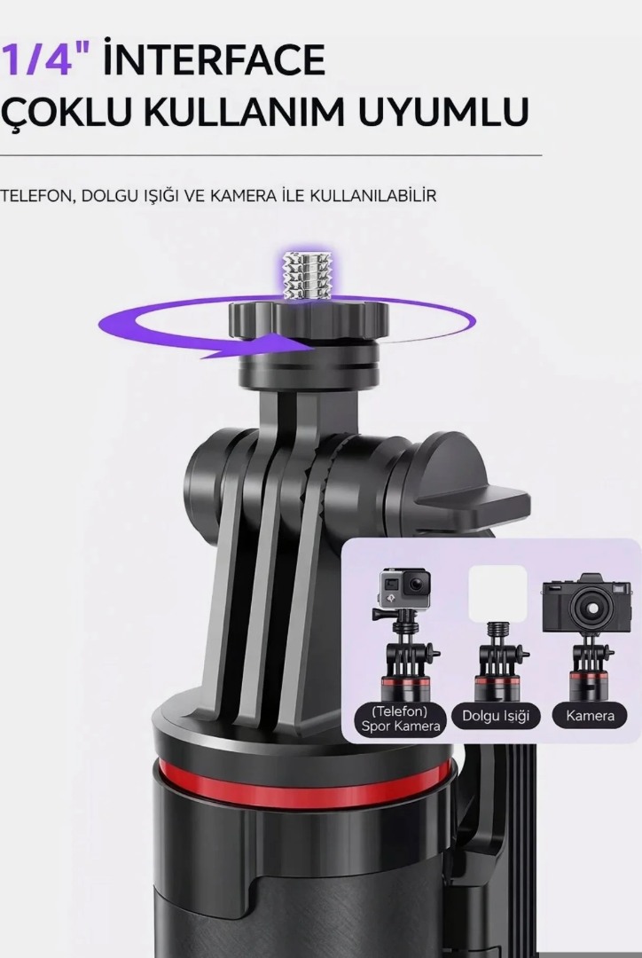 C22 Akıllı Yüz Takip Özellikli Kameralı Kumandalı Canlı Yayın Selfi Çubuğu Gimbal Tripod