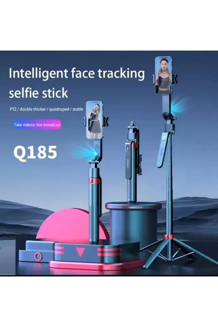 Q185 Led Işıklı Akıllı Yüz Takip Özellikli Kameralı Kumandalı Canlı Yayın Selfi Çubuğu Gimbal Tripod 1.8m Q185 Led Işıklı Akıllı Yüz Takip Özellikli Kameralı Kumandalı Canlı Yayın Selfi Çubuğu Gimbal Tripod 1.8m