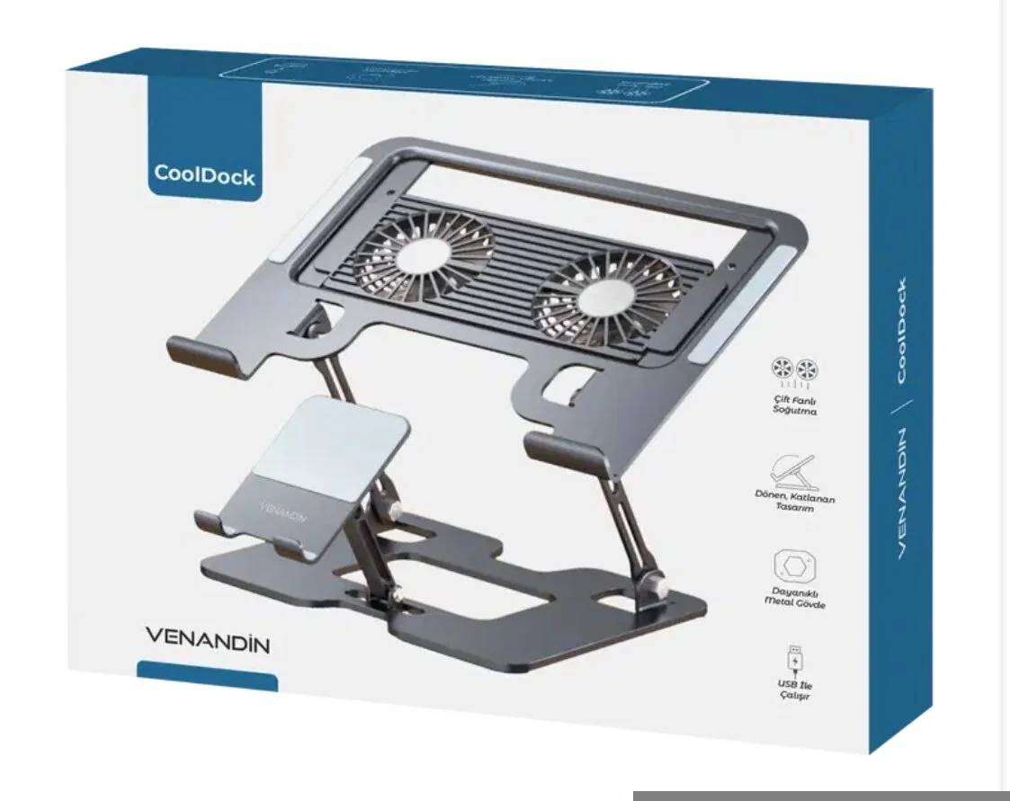 Ayarlanabilir Laptop Standı Çift Fanlı Sogutucu Premium Katlanabilir Laptop ve Telefon Tutucu Ayarlanabilir Laptop Standı Çift Fanlı Sogutucu Premium Katlanabilir Laptop ve Telefon Tutucu