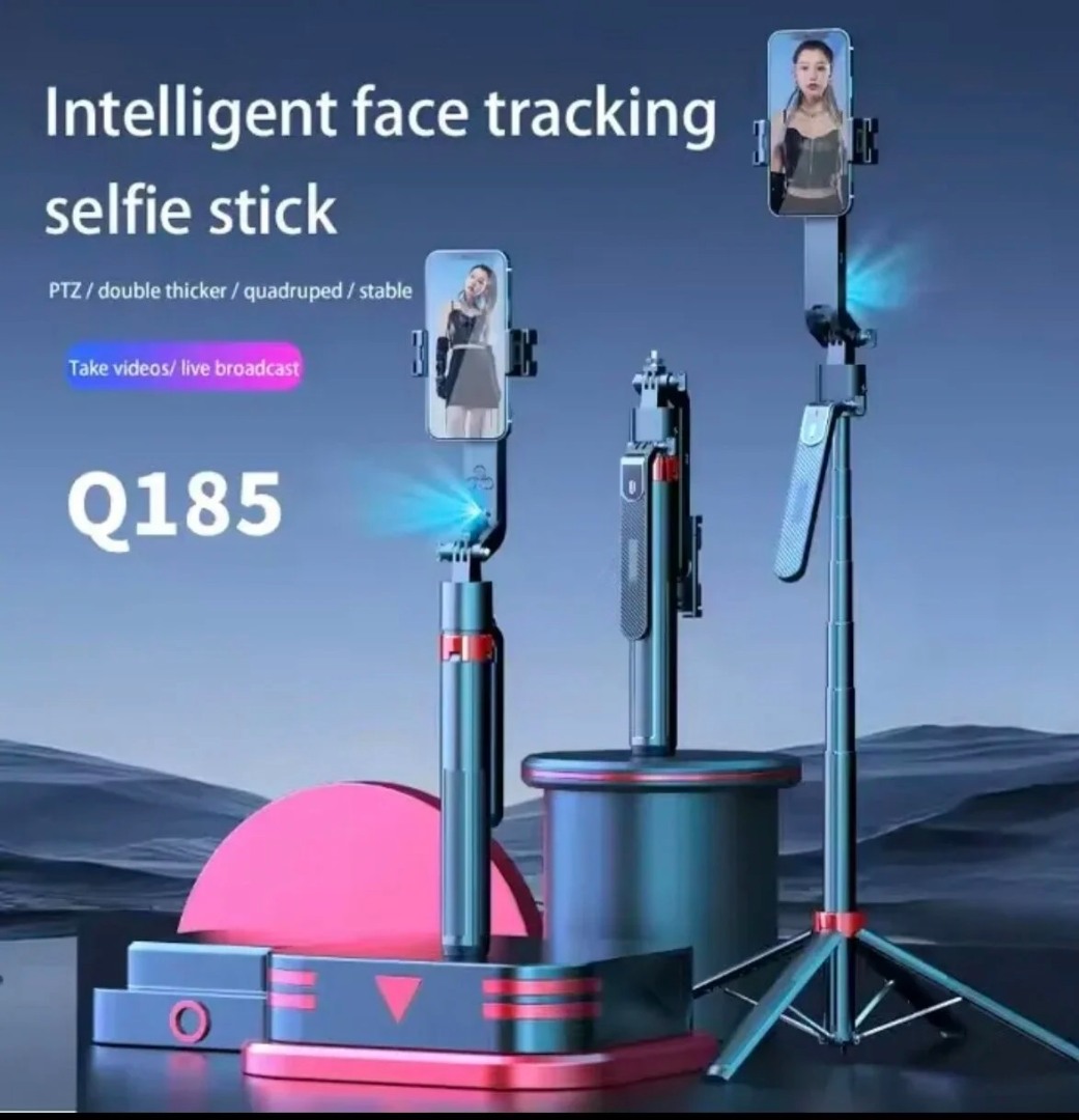 Q185 Akıllı Yüz Takip  Özellikli Kameralı Kumandalı Canlı Yayın Selfi Çubuğu Gimbal  Tripod 