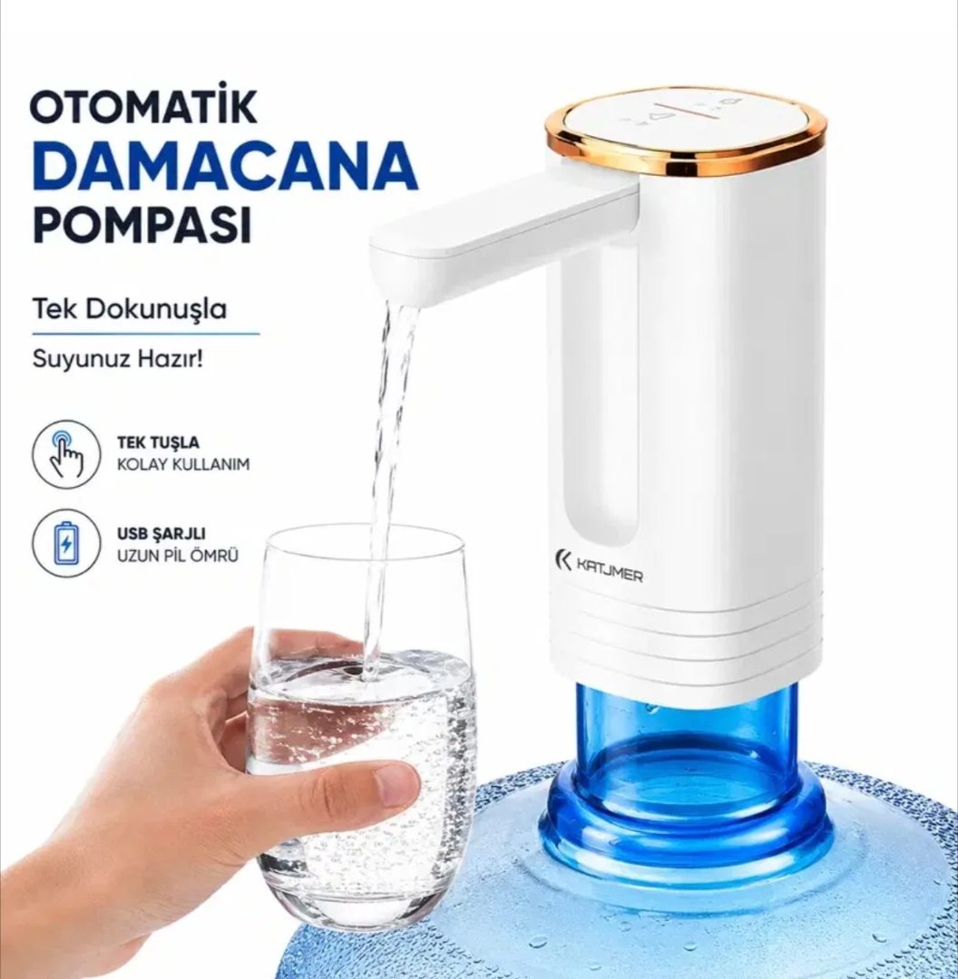 Şarjlı  Taşınabilir Otomatik Damacana Su Pompası 800 Mah Bataryalı